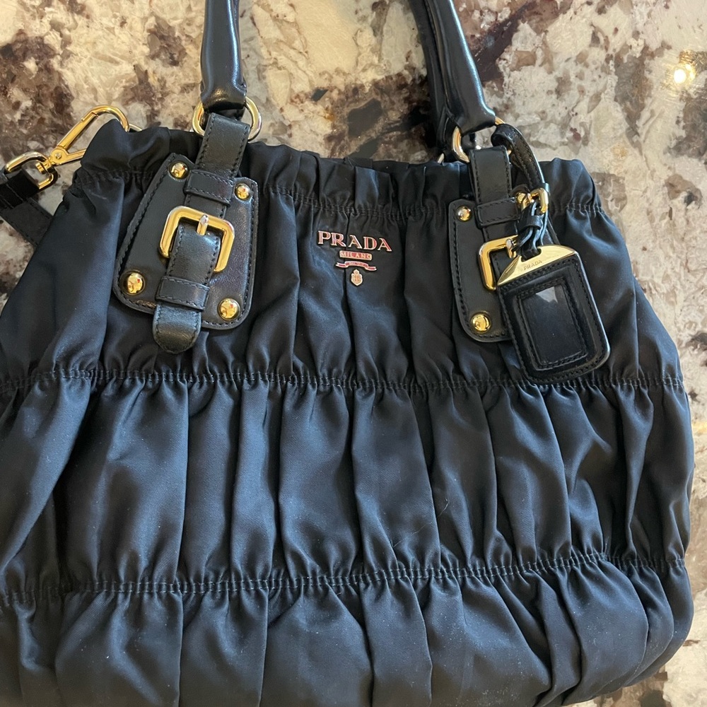 PRADA nylon Tessuto Gaufre large Tote *authentic*